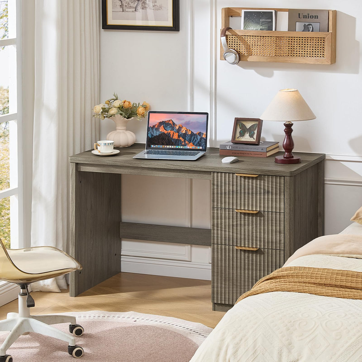 LEYAOYAO Office Desk 48" with 3 Drawers Storage File Cabinet