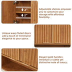 LEYAOYAO Modern Fluted Bathroom Wall Cabinet, Wall-Mounted Medicine Cabinet