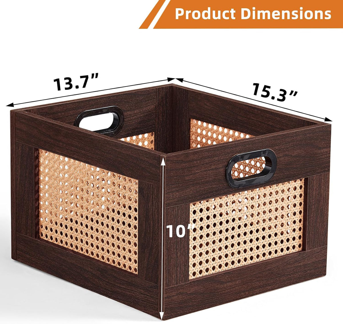 LEYAOYAO Vinyl Record Storage, Rattan Record Crate for Vinyl Albums Holder