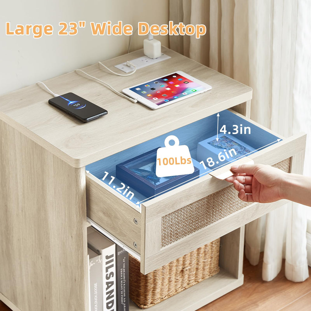 LEYAOYAO Rattan Dresser for Bedroom, 41" Tall Chest of Drawers