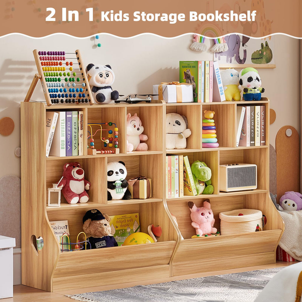 Lerliuo Kids Bookshelf and Toy Storage, 2 Tier Book Shelf for Kids Rooms