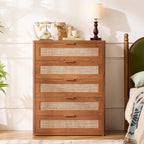 LEYAOYAO Rattan Dresser for Bedroom, 41" Tall Chest of Drawers