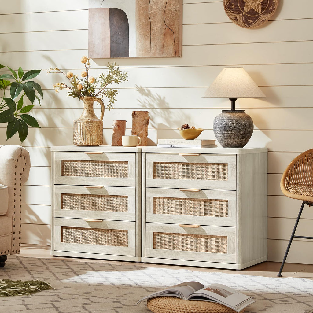 LEYAOYAO Rattan Dresser for Bedroom, 41" Tall Chest of Drawers