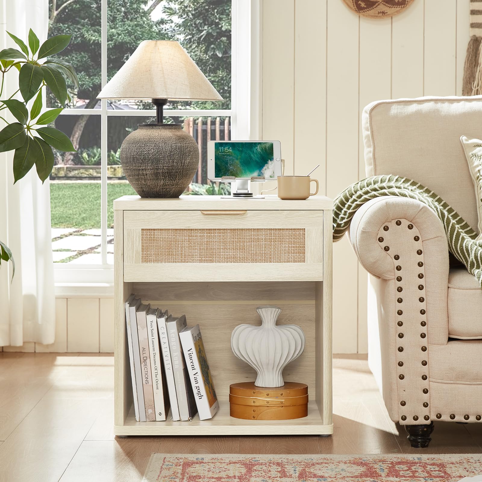 LEYAOYAO Rattan Dresser for Bedroom, 41" Tall Chest of Drawers