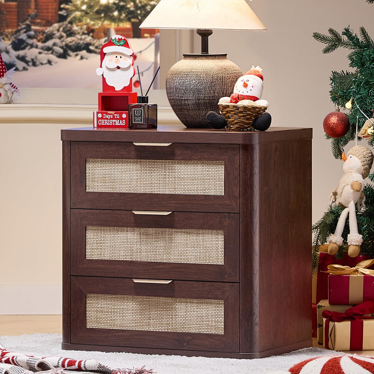 LEYAOYAO Rattan Dresser for Bedroom, 41" Tall Chest of Drawers