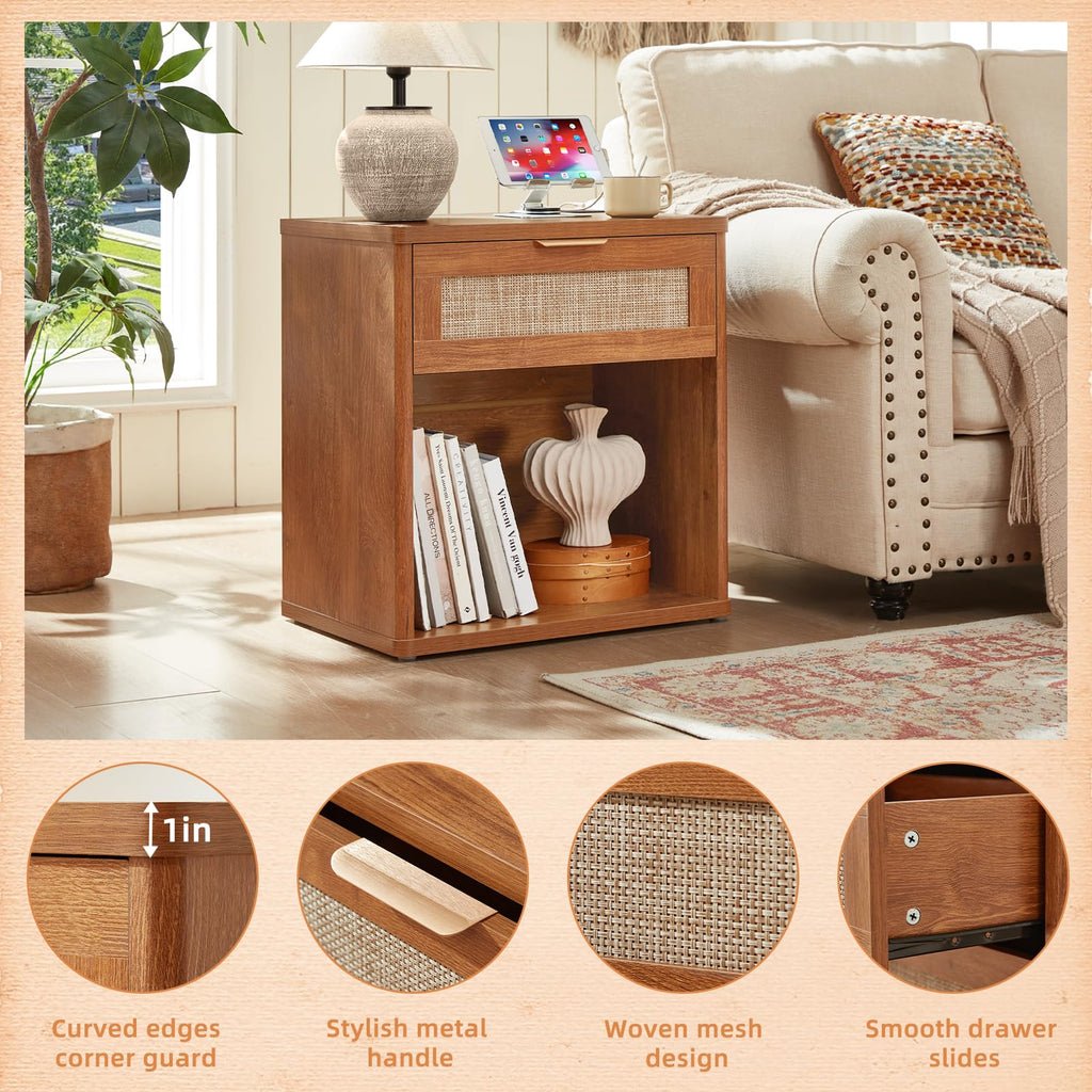 LEYAOYAO Rattan Dresser for Bedroom, 41" Tall Chest of Drawers