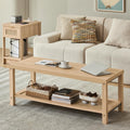 Lerliuo Farmhouse Coffee Tables for Living Room, Natural