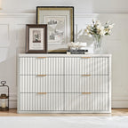 LEYAOYAO 23" Wide Fluted Night Stand with Charging Station, 2 Drawers Large End Table with Storage, LightGrey Nightstand Wood Bedside Tables, Farmhouse Cabinet Dresser for Bedroom, Closet