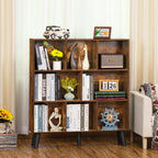 LEYAOYAO Cube Bookshelf, Mid-Century Modern Book Shelf with Legs, Brown
