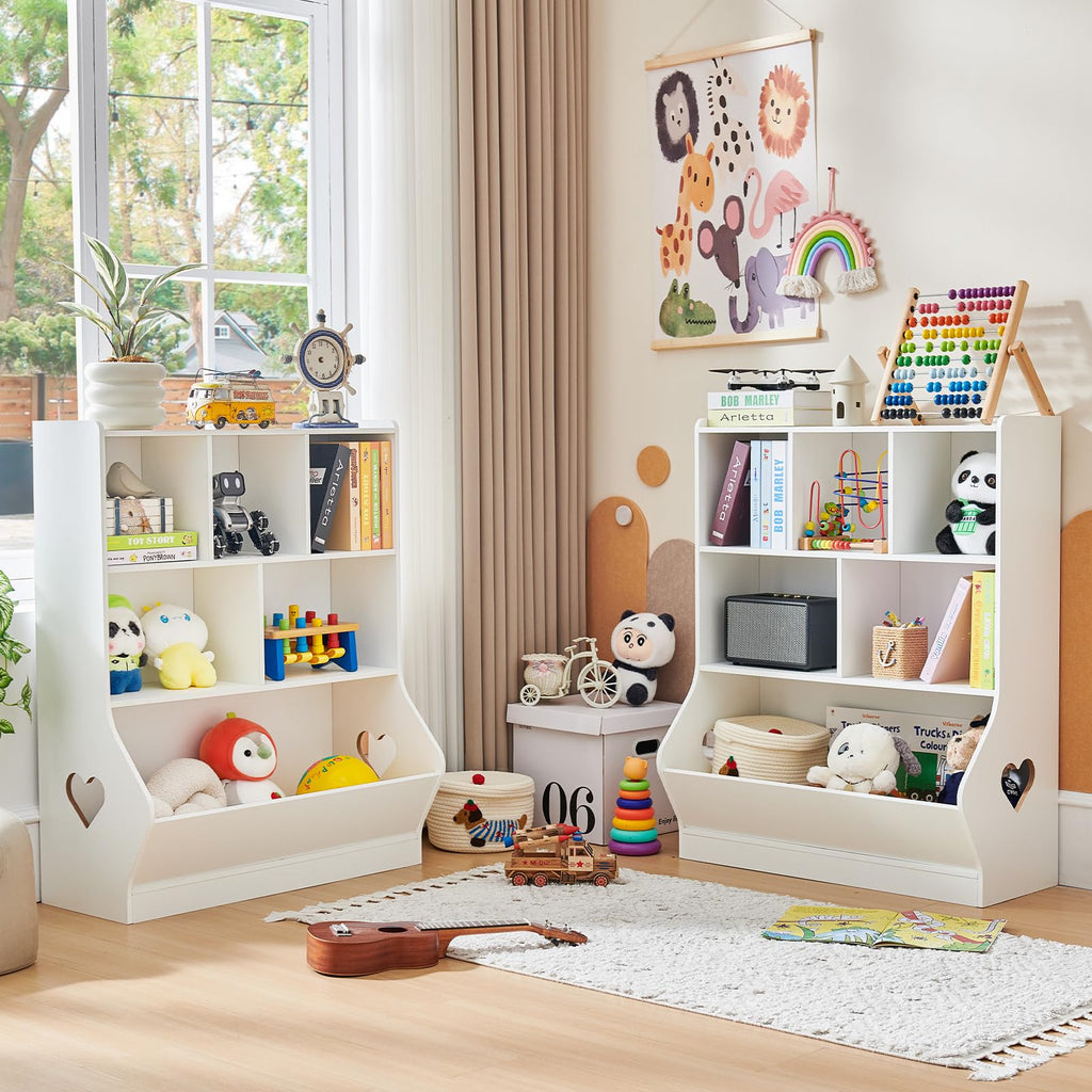 Lerliuo Kids Bookshelf and Toy Storage, 2 Tier Book Shelf for Kids Rooms