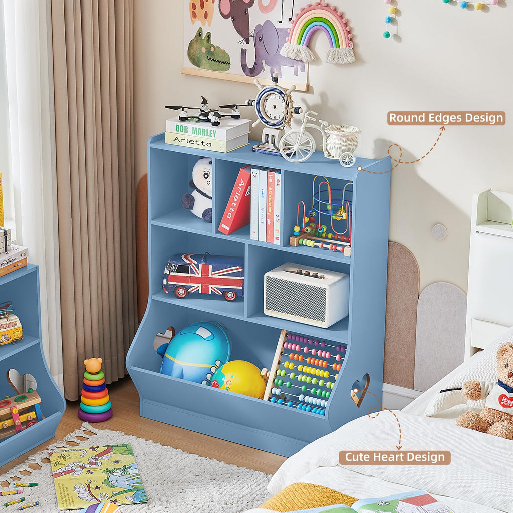 Lerliuo Kids Bookshelf and Toy Storage, 2 Tier Book Shelf for Kids Rooms