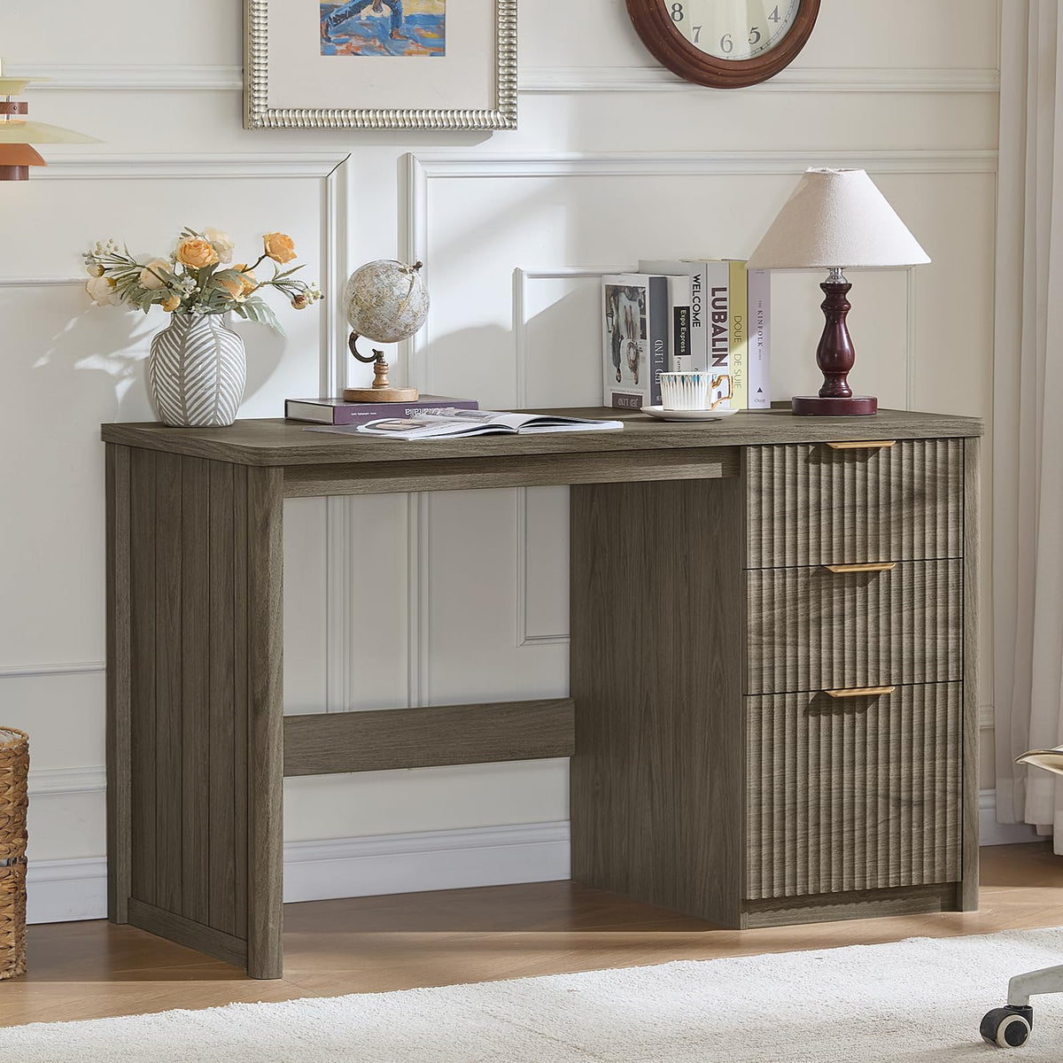 LEYAOYAO Office Desk 48" with 3 Drawers Storage File Cabinet