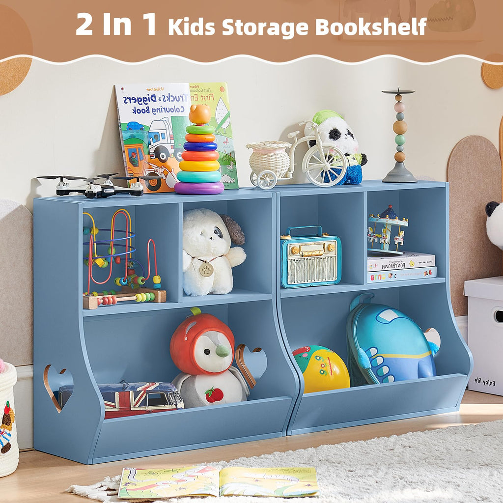 Lerliuo Kids Bookshelf and Toy Storage, 2 Tier Book Shelf for Kids Rooms