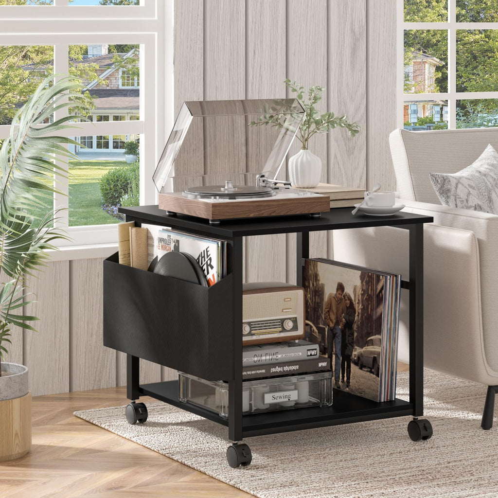 Lerliuo White Large Printer Stand with Storage