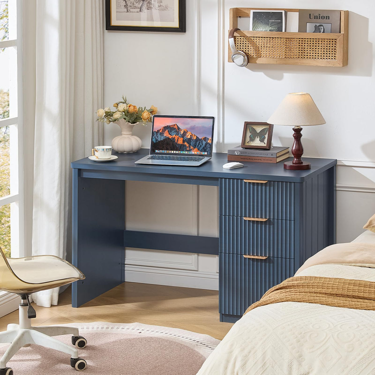 LEYAOYAO Office Desk 48" with 3 Drawers Storage File Cabinet