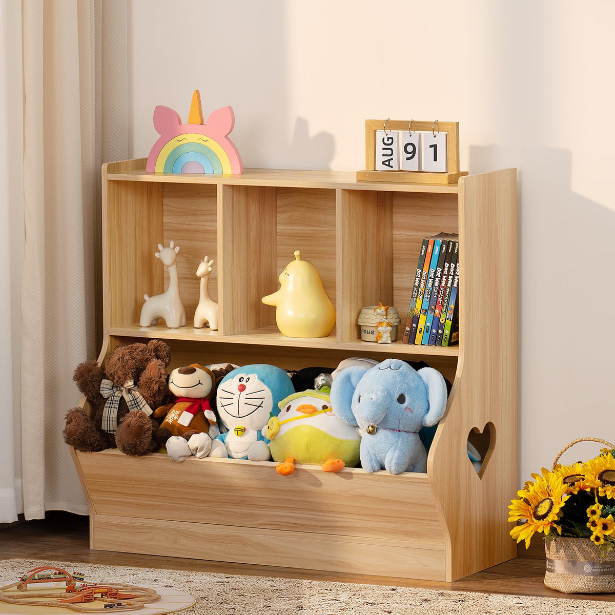 Lerliuo Kids Bookshelf and Toy Storage, 2 Tier Book Shelf for Kids Rooms