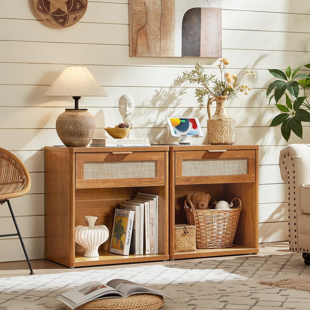 LEYAOYAO Rattan Dresser for Bedroom, 41" Tall Chest of Drawers