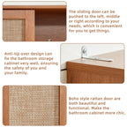 LEYAOYAO Rattan Bathroom Wall Storage Cabinet, Boho Medicine Cabinet