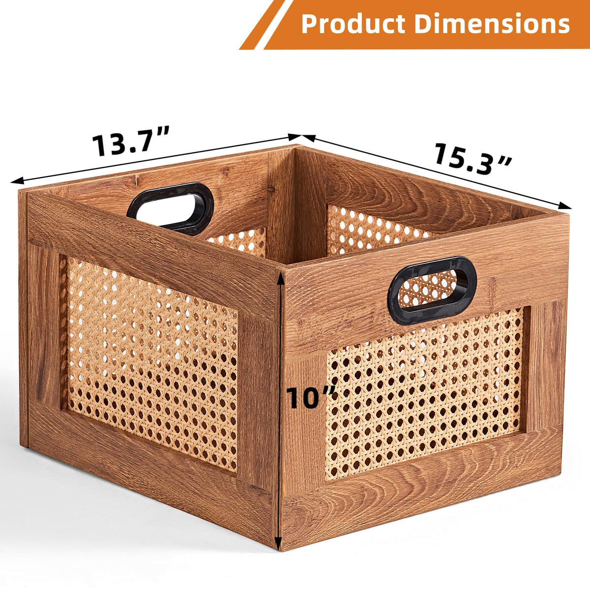 LEYAOYAO Vinyl Record Storage, Rattan Record Crate for Vinyl Albums Holder