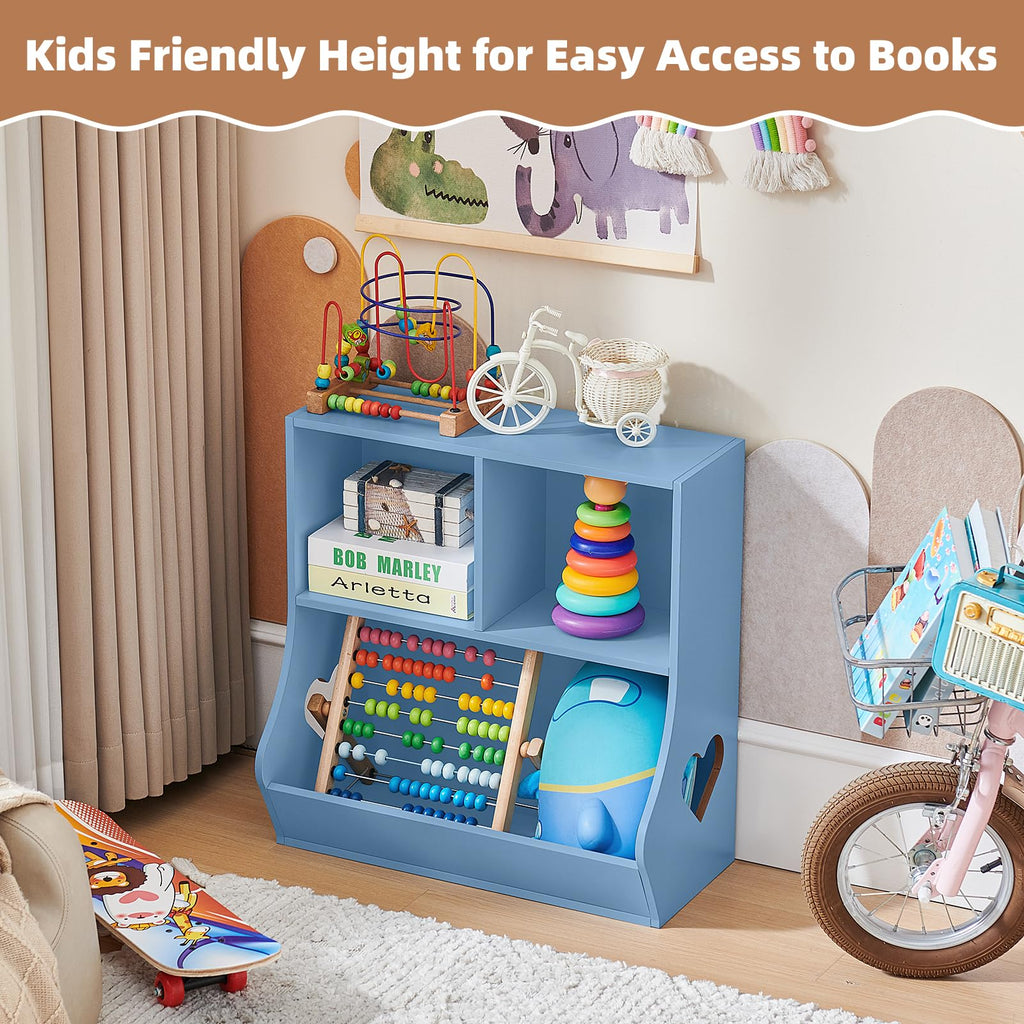 Lerliuo Kids Bookshelf and Toy Storage, 2 Tier Book Shelf for Kids Rooms