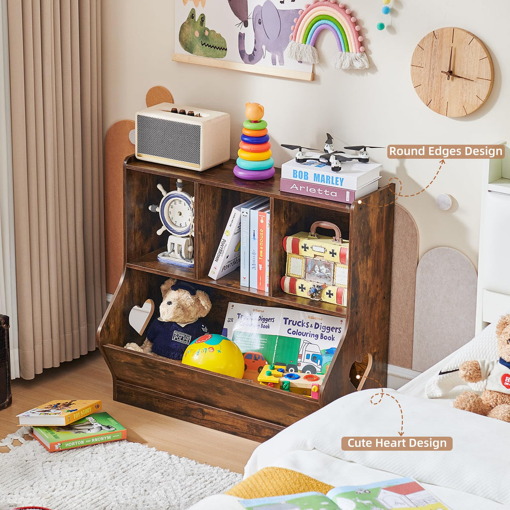 Lerliuo Kids Bookshelf and Toy Storage, 2 Tier Book Shelf for Kids Rooms