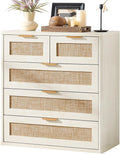 LEYAOYAO Rattan Dresser for Bedroom, 33.5" Small Chest of Drawers