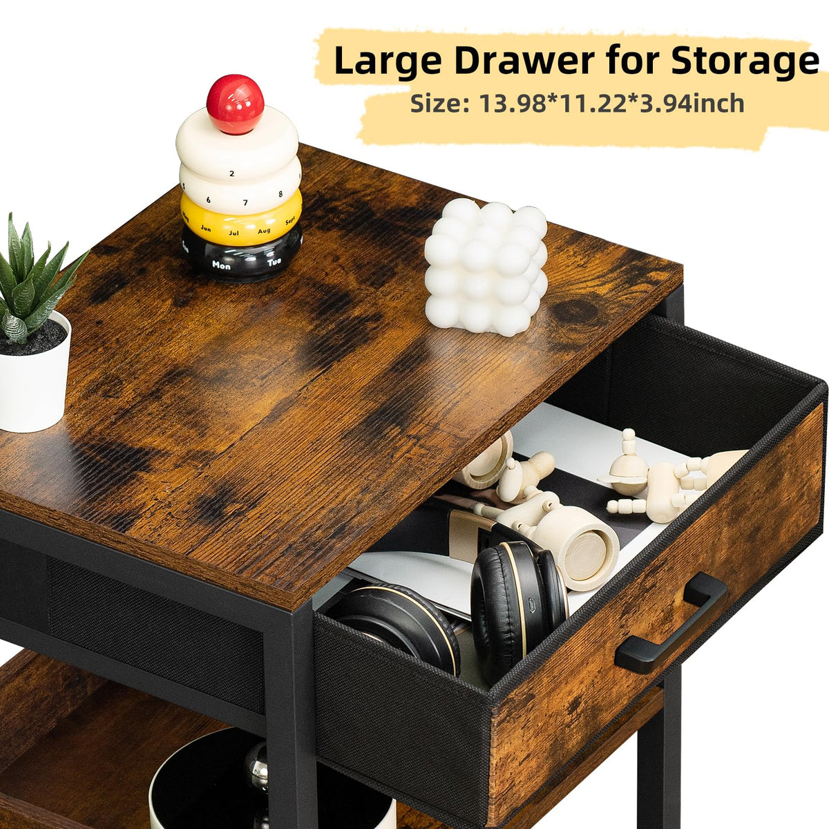 Lerliuo Printer Stand with Storage, 3-Tier Printer Table with Drawer, White