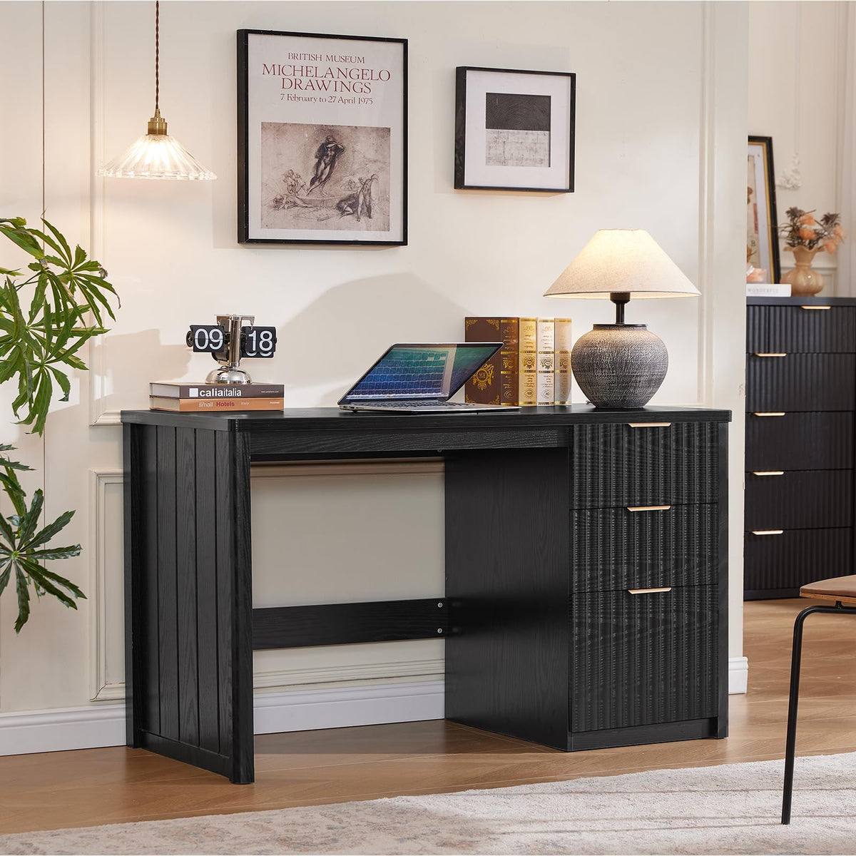 LEYAOYAO Office Desk 48" with 3 Drawers Storage File Cabinet