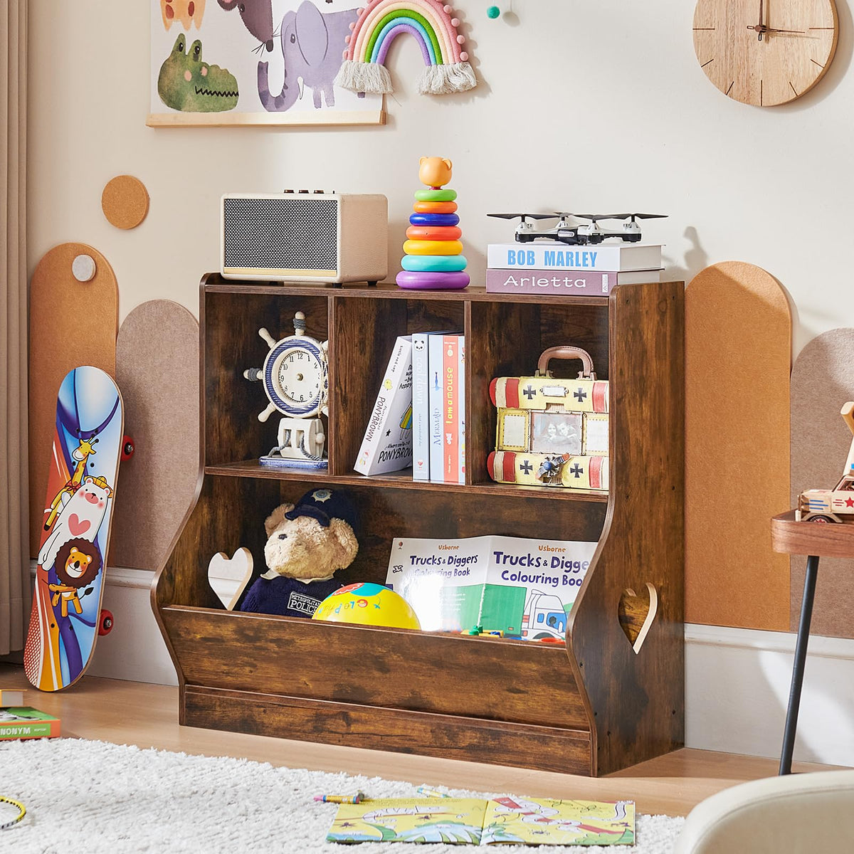 Lerliuo Kids Bookshelf and Toy Storage, 2 Tier Book Shelf for Kids Rooms