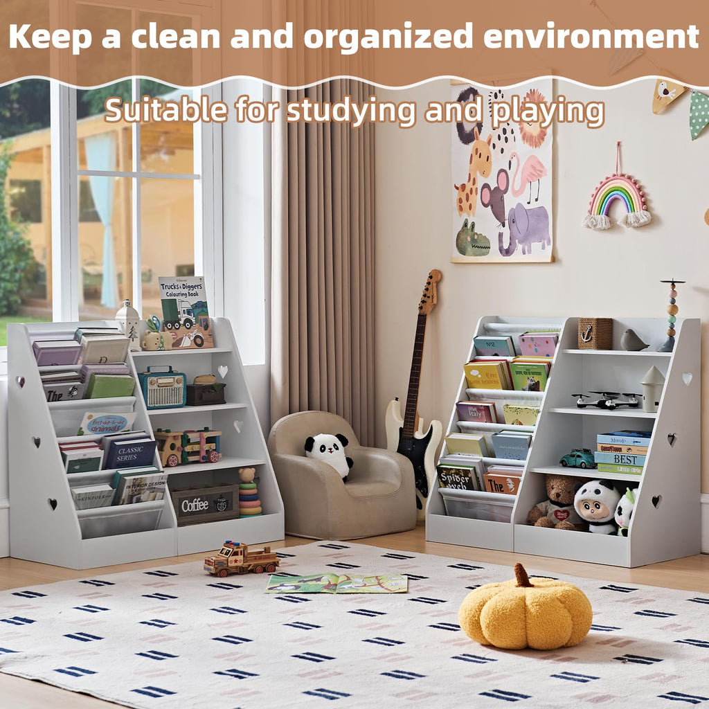 Lerliuo 4 Tier Kids Bookshelf, Book Shelf for Kids Rooms