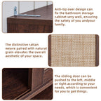 LEYAOYAO Rattan Bathroom Wall Storage Cabinet, Boho Medicine Cabinet