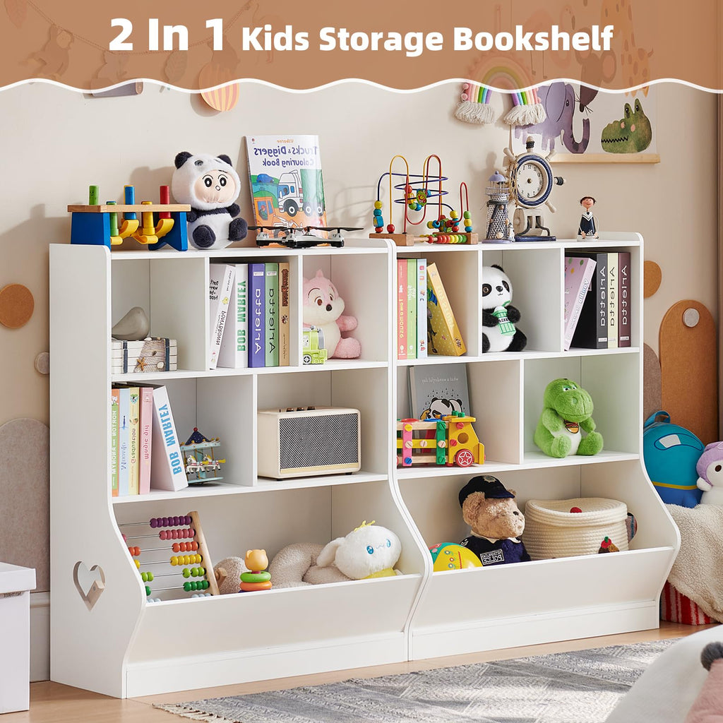 Lerliuo Kids Bookshelf and Toy Storage, 2 Tier Book Shelf for Kids Rooms