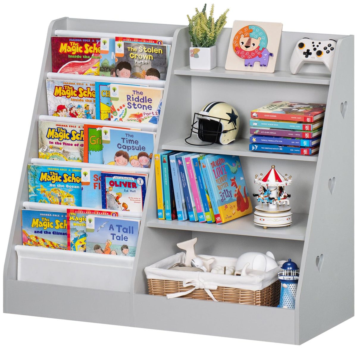 Lerliuo 4 Tier Kids Bookshelf, Book Shelf for Kids Rooms