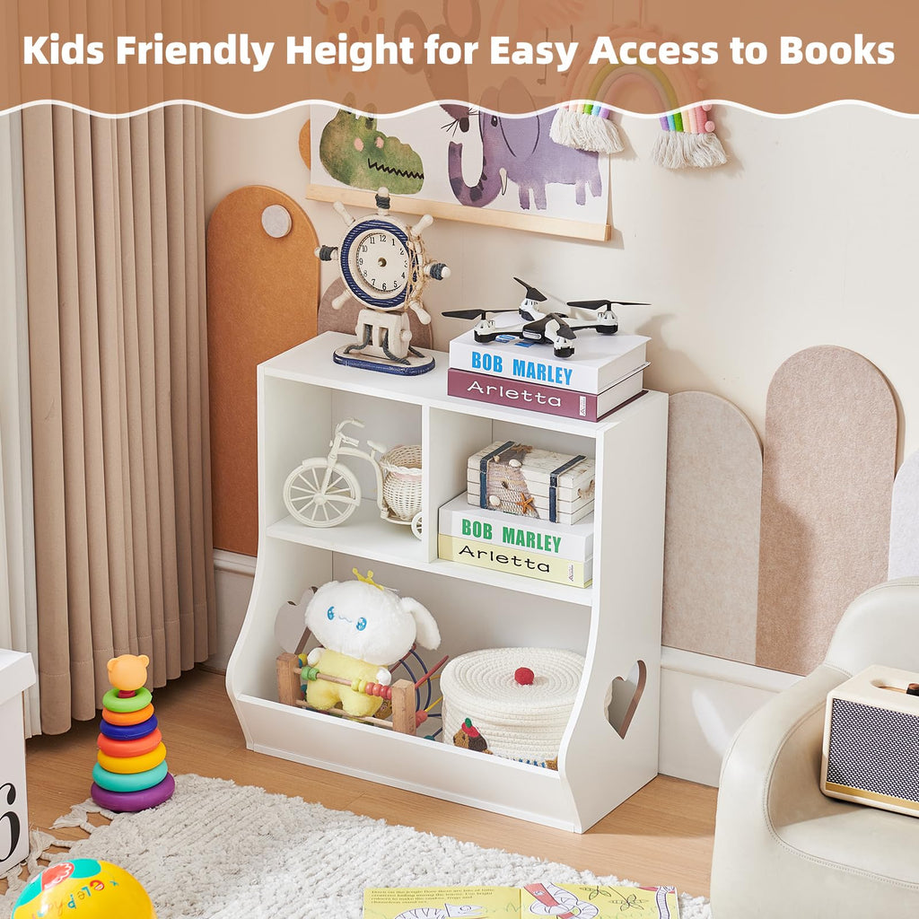 Lerliuo Kids Bookshelf and Toy Storage, 2 Tier Book Shelf for Kids Rooms