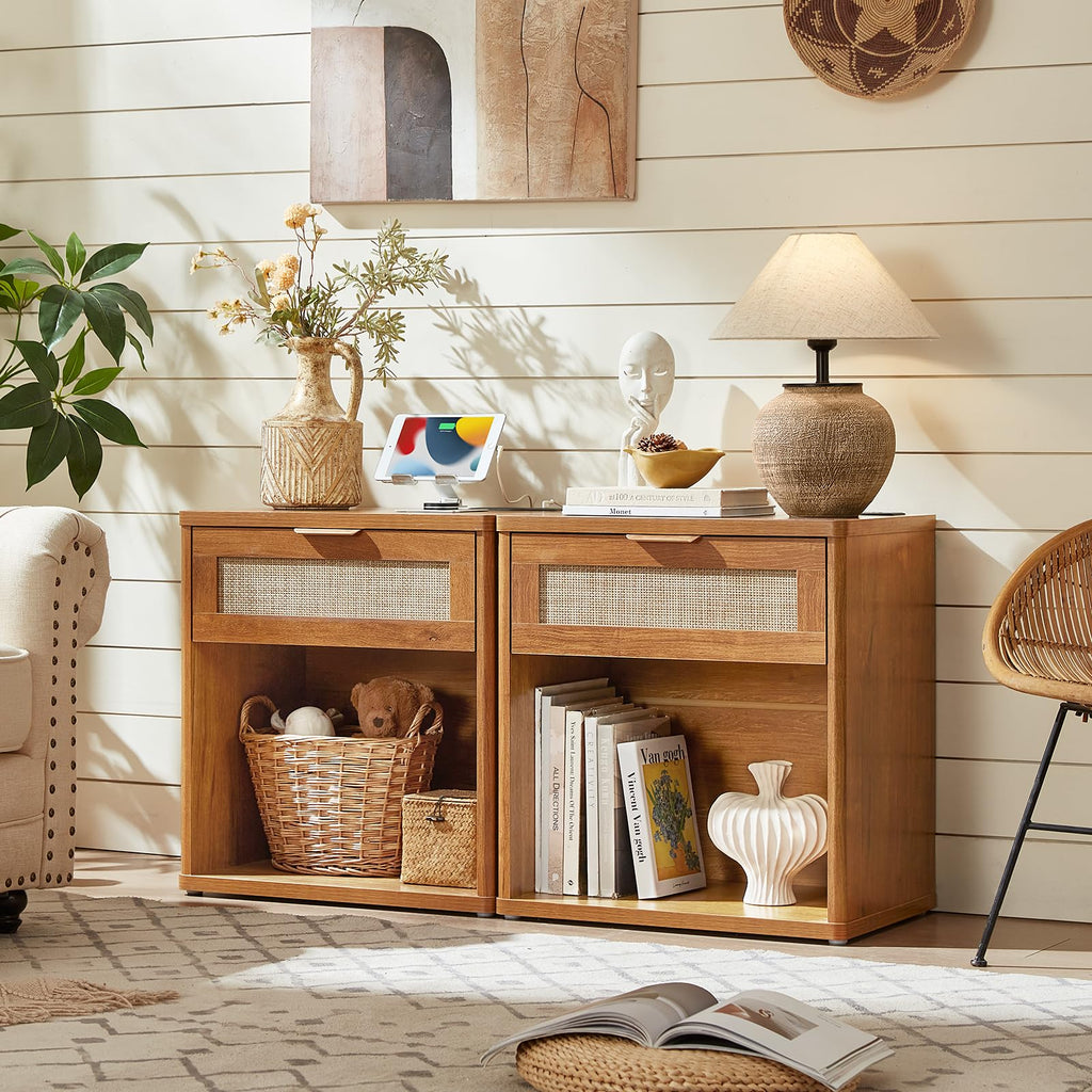 LEYAOYAO Rattan Dresser for Bedroom, 41" Tall Chest of Drawers
