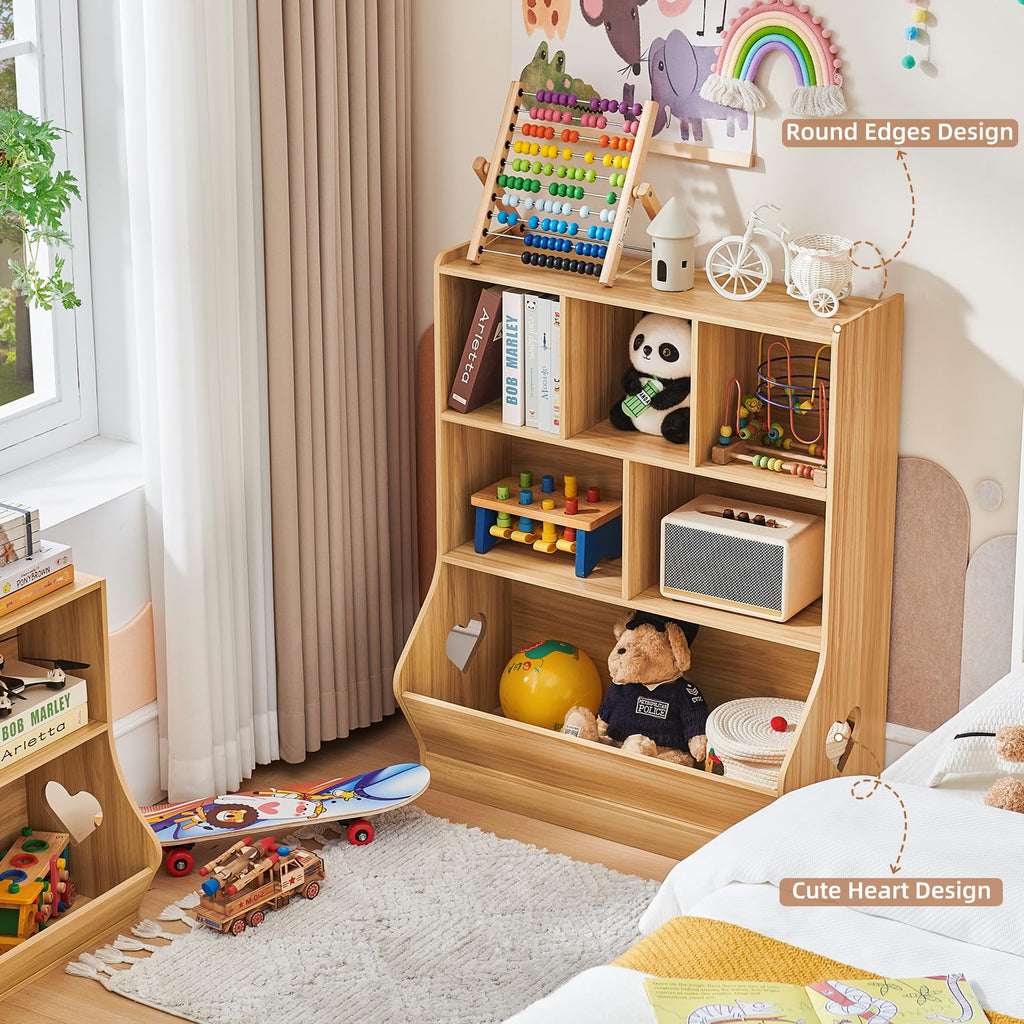 Lerliuo Kids Bookshelf and Toy Storage, 2 Tier Book Shelf for Kids Rooms