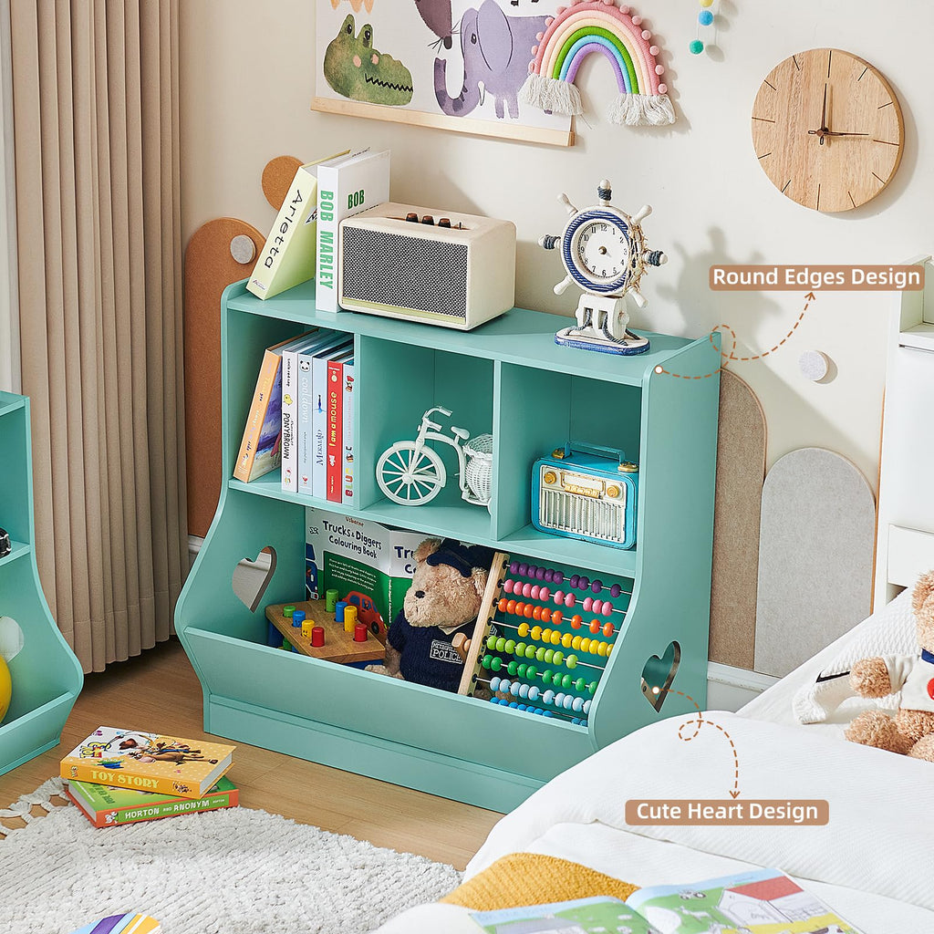 Lerliuo Kids Bookshelf and Toy Storage, 2 Tier Book Shelf for Kids Rooms