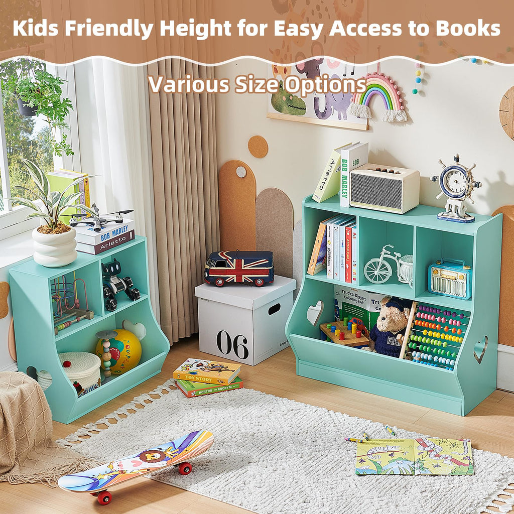 Lerliuo Kids Bookshelf and Toy Storage, 2 Tier Book Shelf for Kids Rooms