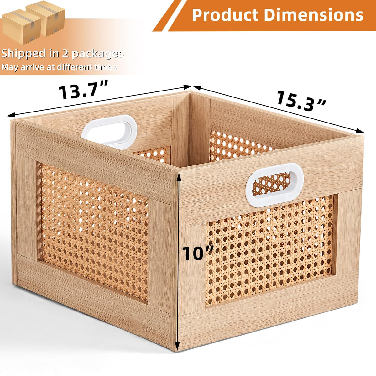 LEYAOYAO Vinyl Record Storage, Rattan Record Crate for Vinyl Albums Holder