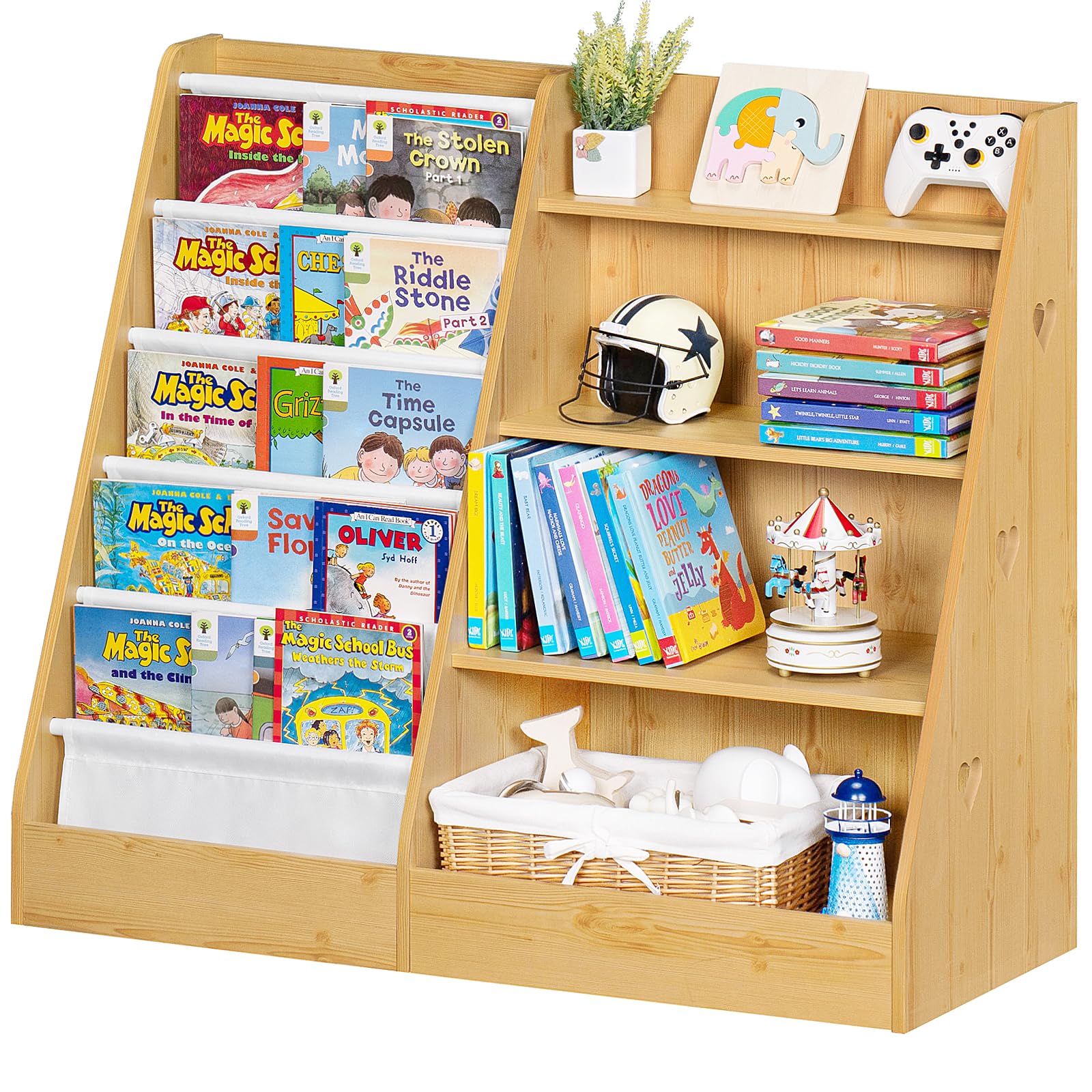 Lerliuo 4 Tier Kids Bookshelf, Book Shelf for Kids Rooms