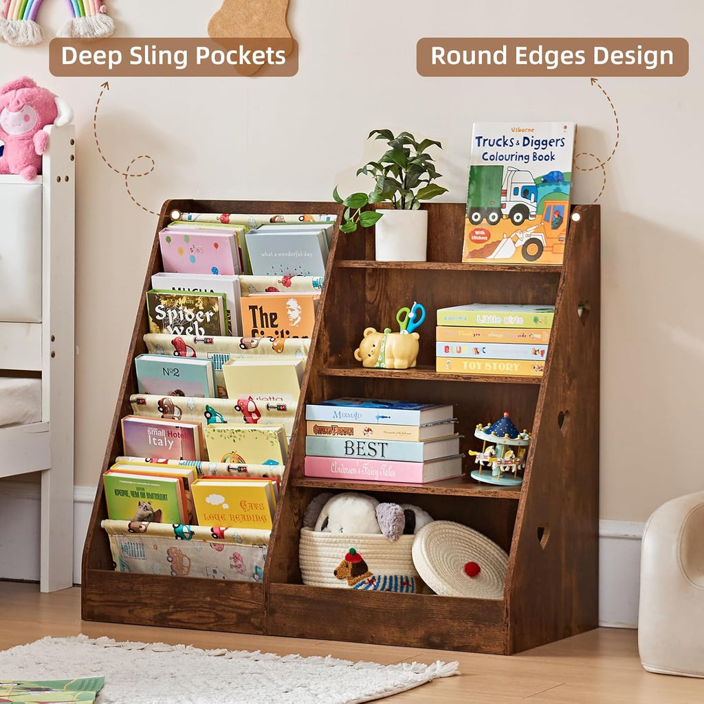 Lerliuo 4 Tier Kids Bookshelf, Book Shelf for Kids Rooms