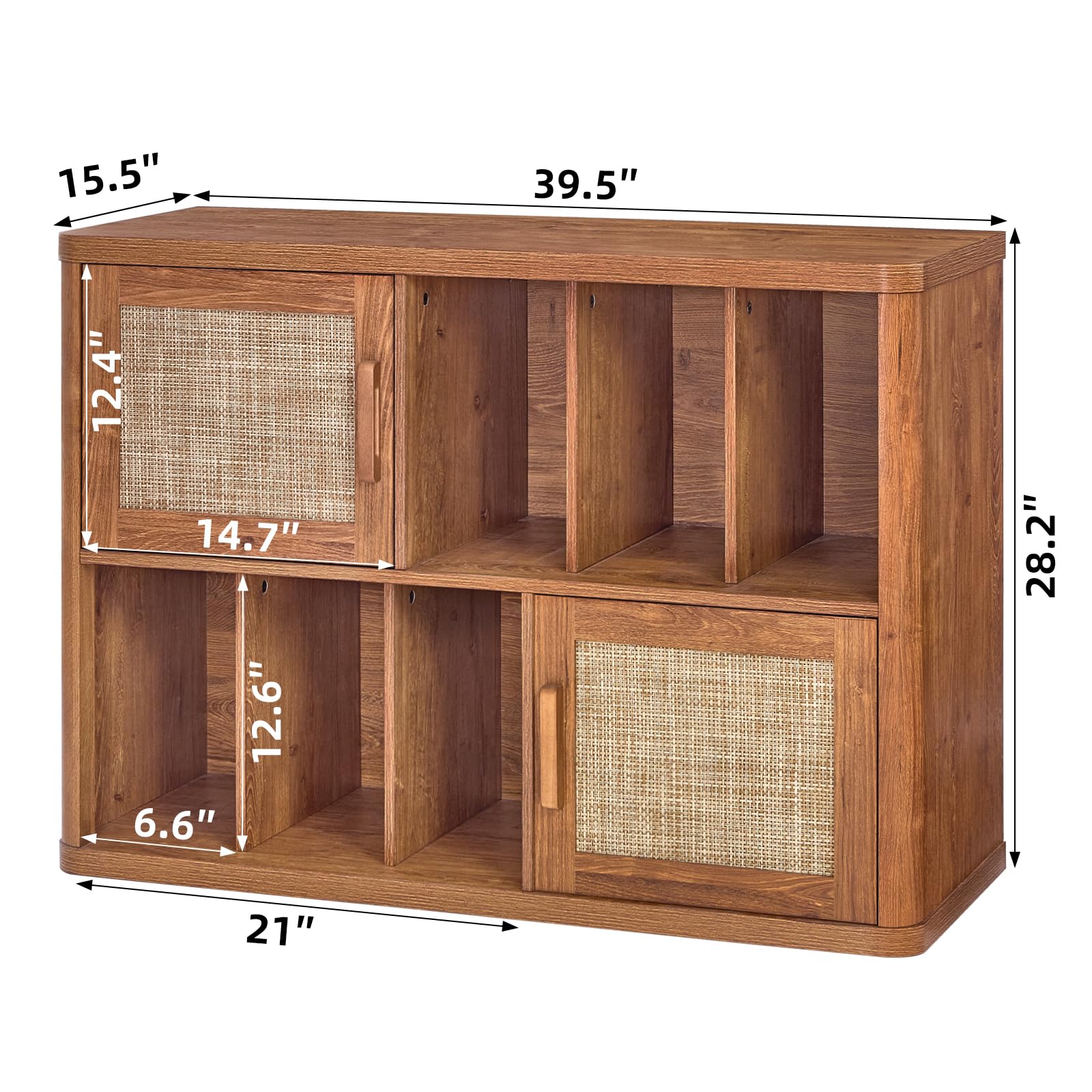 LEYAOYAO Large Record Player Stand with Vinyl Storage Up to 450 Albums, Wood Fluted Record Storage Accent Cabinet, Modern Stereo Media Cabinets, Wide Turntable Stand for Living Room, Antique White