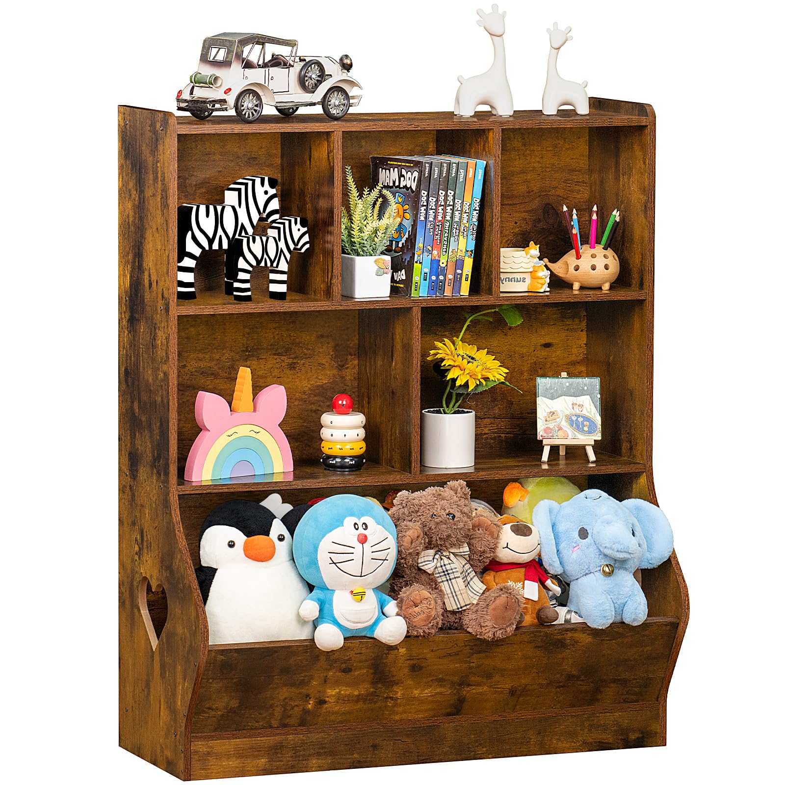 Lerliuo Kids Bookshelf and Toy Storage, 2 Tier Book Shelf for Kids Rooms