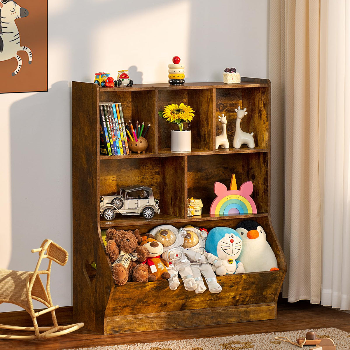 Lerliuo Kids Bookshelf and Toy Storage, 2 Tier Book Shelf for Kids Rooms