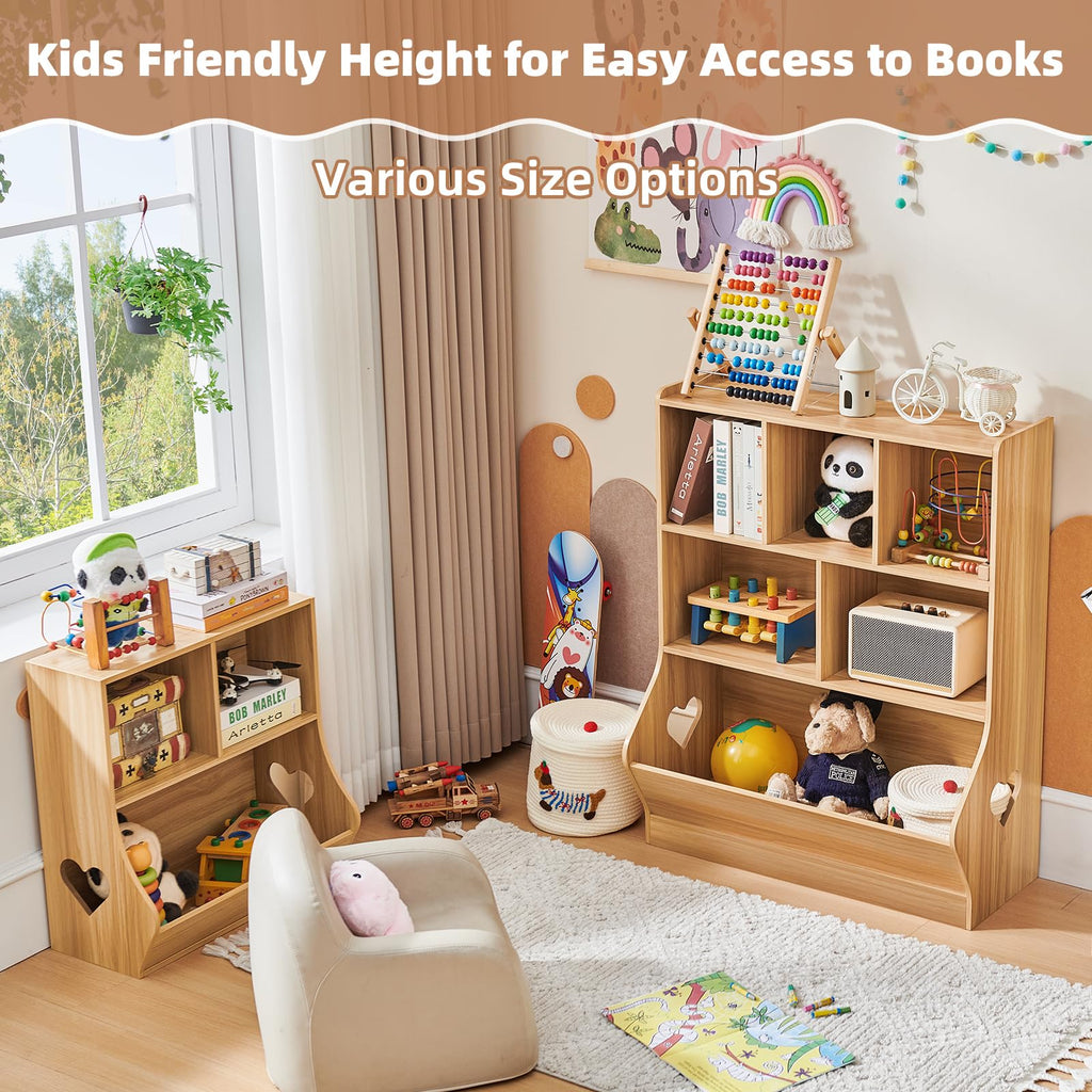 Lerliuo Kids Bookshelf and Toy Storage, 2 Tier Book Shelf for Kids Rooms