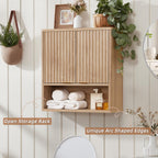 LEYAOYAO Modern Fluted Bathroom Wall Cabinet, Wall-Mounted Medicine Cabinet