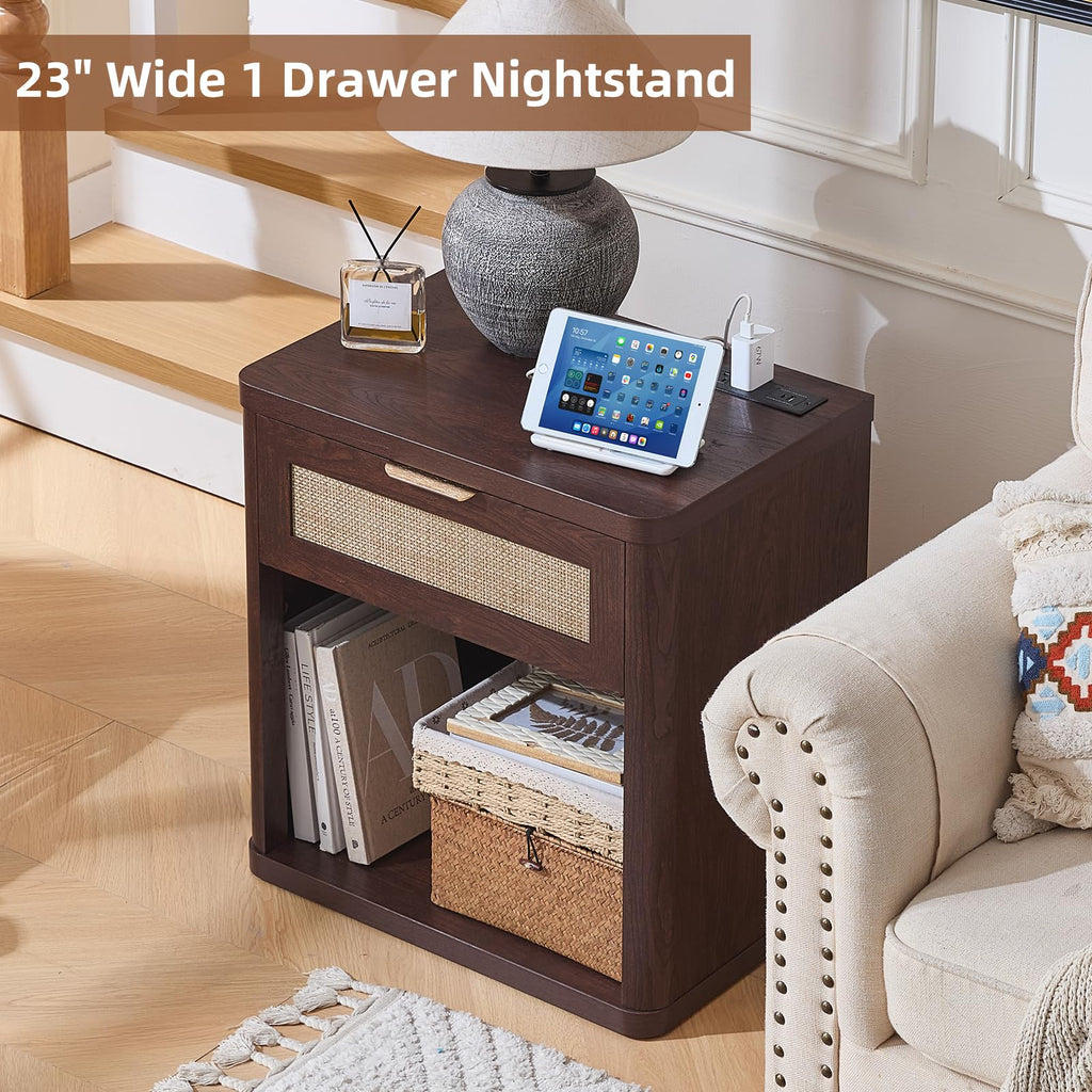 LEYAOYAO Rattan Dresser for Bedroom, 41" Tall Chest of Drawers