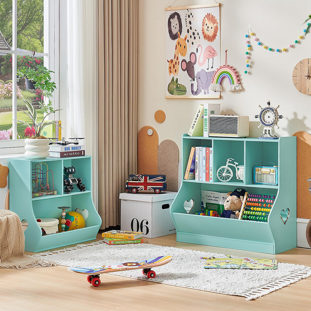Lerliuo Kids Bookshelf and Toy Storage, 2 Tier Book Shelf for Kids Rooms