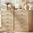LEYAOYAO Rattan Dresser for Bedroom, 41" Tall Chest of Drawers