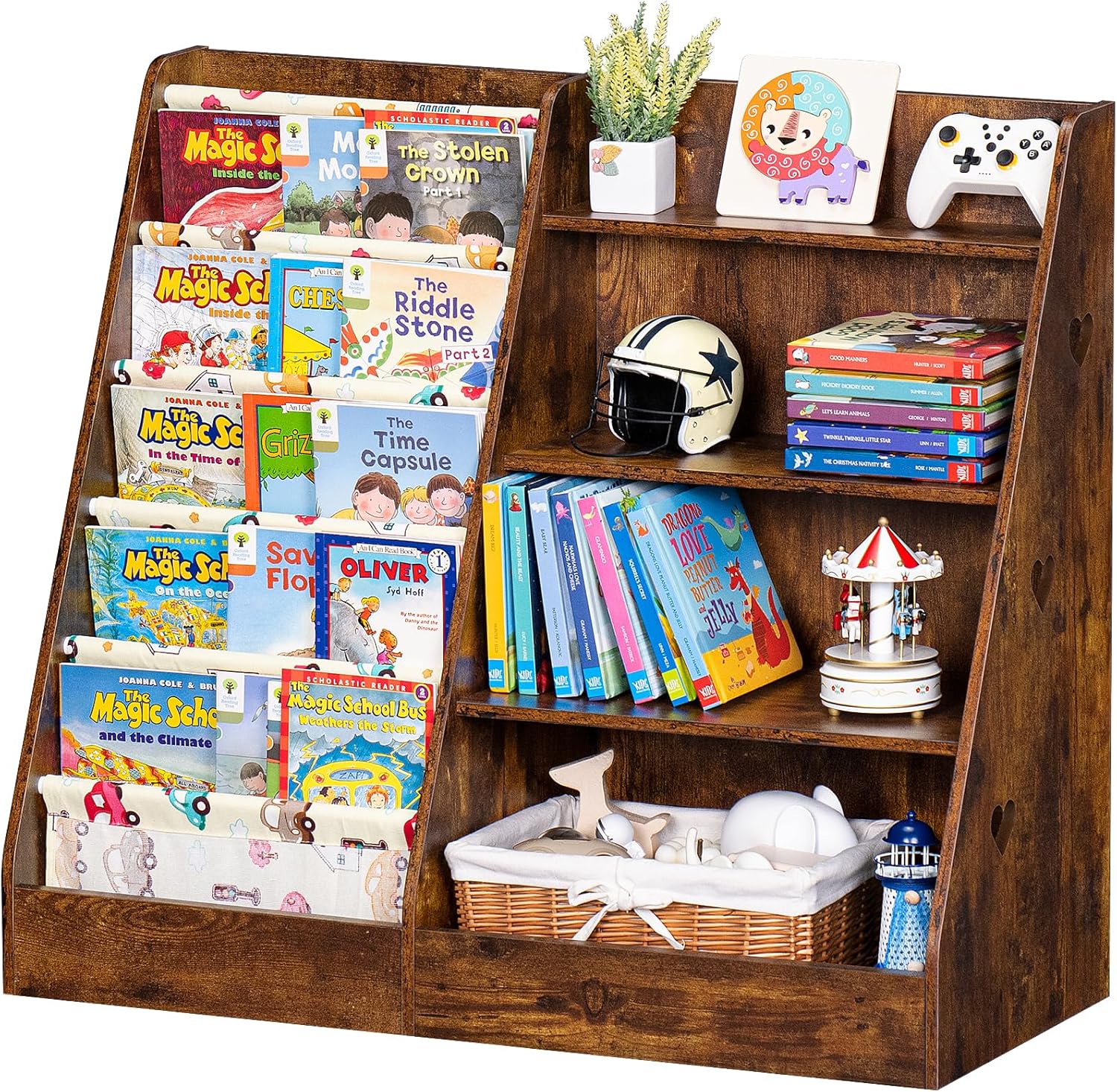 Lerliuo 4 Tier Kids Bookshelf, Book Shelf for Kids Rooms